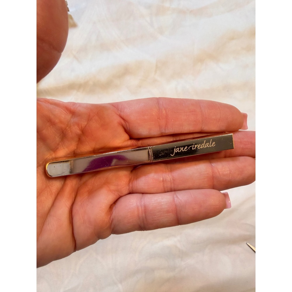 Jane Iredale Retractable Lip Brush Gold Tone Metallic Travel Makeup Tool